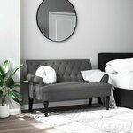 vidaXL Banc avec dossier Gris foncé 120 x 62 x 75 5 cm Tissu