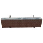 vidaXL Garde-Corps 2 pc Marron 80 x 17 x 17 cm métal