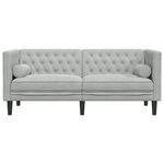 vidaXL Canapé Chesterfield Gris clair 174 x 74.5 x 70.5 cm Velours