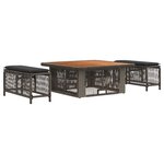 vidaXL Ensemble de salle à manger pour jardin 3 pc Gris et Gris foncé