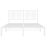 vidaXL Cadre de lit métal avec tête de lit blanc 140x190 cm