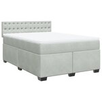 vidaXL Sommier à lattes de lit et matelas Gris clair 160x200cm Velours
