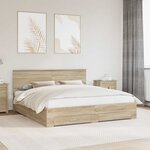 vidaXL Cadre de lit Chêne Sonoma 200 x 200 cm Bois d'ingénierie
