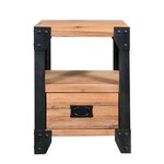 vidaXL Tables de chevet 2 Pièces Bois d'acacia massif Acier 40x30x54 cm