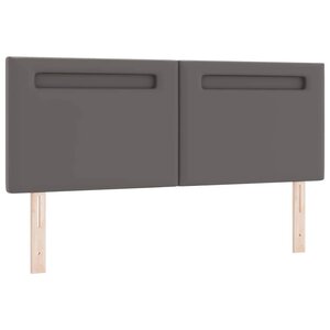 vidaXL Tête de lit avec des lumières à LED Gris 160 cm PVC