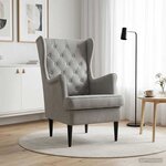 vidaXL Fauteuil Gris clair Velours