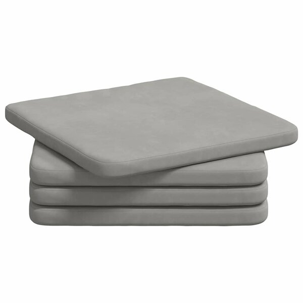 vidaXL Coussins de siège 4 Pièces Gris clair 40 x 40 x 3 cm
