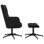 vidaXL Chaise de relaxation avec tabouret Noir Velours