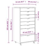vidaXL Armoire roulante avec tiroirs MOSS noir bois de pin solide