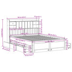 vidaXL Lit bibliothèque sans matelas 160x200 cm bois massif de pin
