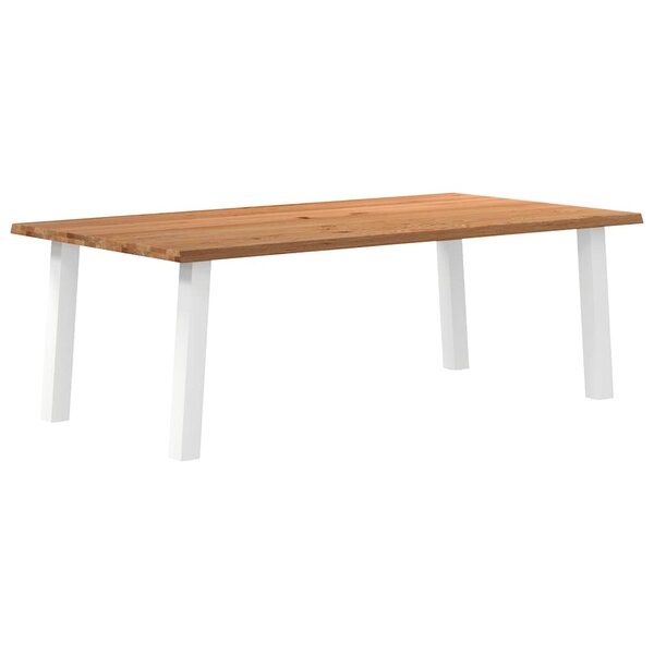 vidaXL Table à manger et bord naturel bois massif chêne rectangulaire