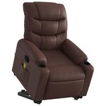 vidaXL Fauteuil inclinable de massage Marron Similicuir