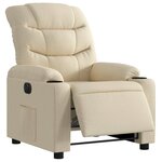 vidaXL Fauteuil inclinable électrique Crème Tissu