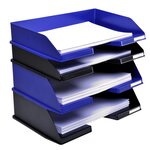 Corbeille à courrier Combo maxi à l'italienne Ecoblack - Noir EXACOMPTA