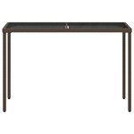 vidaXL Table de jardin dessus en verre marron 115x54x74 cm poly rotin