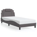 vidaXL Cadre de lit Viana sans matelas gris 90x190 cm similicuir