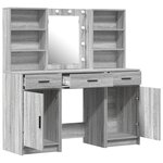 Ensemble de meuble de coiffeuse 3 pièces vidaXL - Bois d'ingénierie gris Sonoma