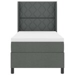 vidaXL Lit ressorts avec matelas gris foncé 100x200 cm en tissu