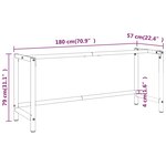 vidaXL Cadre de banc de travail Noir et rouge mat 180x57x79 cm Métal