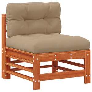 vidaXL Sofa de jardin milieu Pin massif Brun Ciré