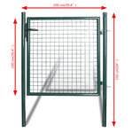 vidaXL Portail de clôture à porte simple Acier enduit de poudre
