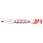 Marqueur effaçable think à sec pointe ogive 2.0mm rouge peu odorant effaçage facile deli