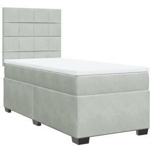vidaXL Sommier à lattes de lit et matelas Gris clair 90x190 cm Velours