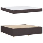 vidaXL Cadre de lit avec matelas Marron foncé 200 x 200 cm tissu