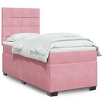 vidaXL Sommier à lattes de lit avec matelas Rose 90x190 cm Velours