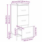 vidaXL Buffet Chêne noir 34 x 34 5 x 90 cm Bois d'ingénierie