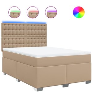 vidaXL Sommier à lattes de lit avec matelas Cappuccino 140x200 cm