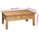 vidaXL Table basse 100x60x43 5 cm Pin massif Assortiment Panama