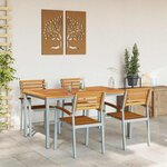 vidaXL Ensemble de salle à manger pour jardin 5 Pièces Gris et marron