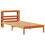 vidaXL Cadre de lit avec tête de lit sans matelas cire marron 75x190cm