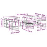 vidaXL Ensemble de canapés d'extérieur 11 pc Naturel et Beige