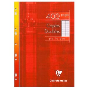 Copies doubles perforées blanche 21x29 7cm 400 pages grands carreaux 90g CLAIREFONTAINE