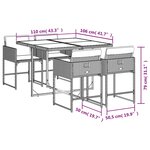 vidaXL Ensemble à manger de jardin coussins 5Pièces Noir Résine tressée