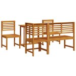 Ensemble de jardin 5 pièces en bois d'acacia