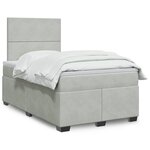 vidaXL Sommier à lattes de lit et matelas Gris clair 120x200cm Velours