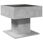 vidaXL Table basse avec LED gris béton 50x50x45 cm bois d'ingénierie