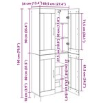 vidaXL Haut Armoire 2 Pièces Chêne artisanal Bois d'ingénierie