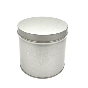 Boîte à thé ronde diamètre 10 cm  fer blanc vernis alimentaire  hauteur 10 cm