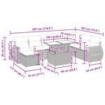vidaXL Salon de jardin 9 Pièces avec coussins gris résine tressée
