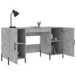 vidaXL Bureau gris béton 140x50x75 cm bois d'ingénierie