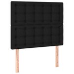 vidaXL Sommier à lattes de lit et matelas et LED Noir 90x200 cm Tissu