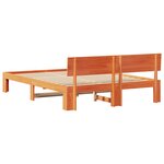 vidaXL Cadre de lit avec tête de lit marron ciré 150x200 cm en bois de pin massif