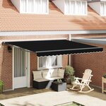 vidaXL Cadre d'auvent Noir 400 × 300 cm Polyester avec revêtement PU