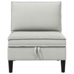 vidaXL Canapé central avec rangement Gris clair Velours
