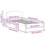 vidaXL Cadre de Lit avec Tête de Lit 90x190 cm en Bois Massif Pin