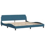 vidaXL Cadre de lit avec LED sans matelas Hanko bleu 200x200 cm velours